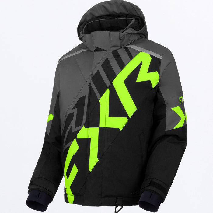 FXR YOUTH COLD CROSS CX JACKET 2025 - Charcoal/Black/Lime