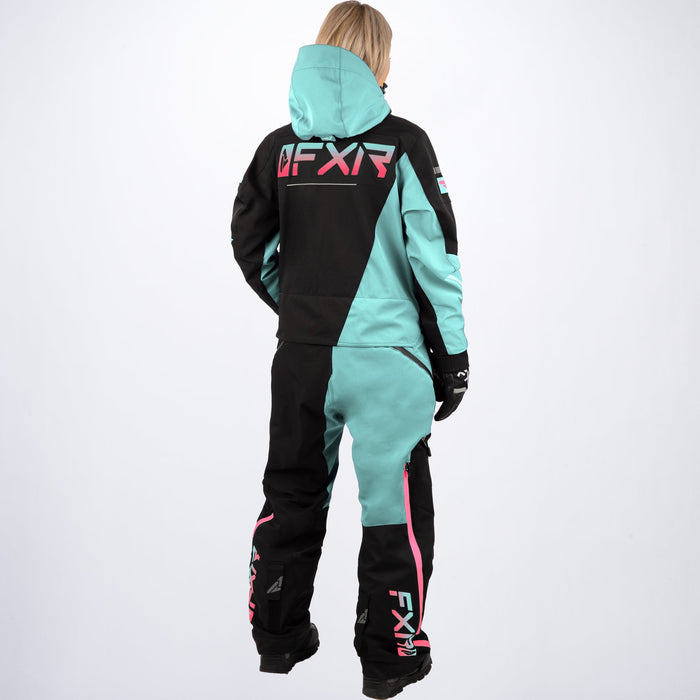 FXR Ranger Instinct Lite Women's Monosuit in Black/OceanFoam/Elec Pink