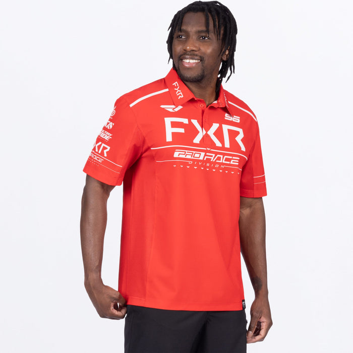 FXR RACE DIVISION PERFORMANCE UPF POLO SHIRT 2025 - Red/White