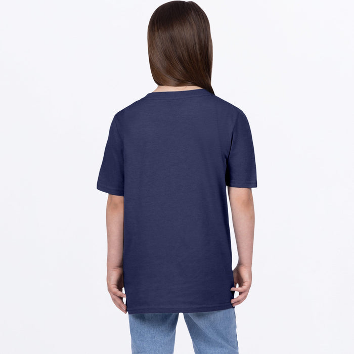 FXR YOUTH VICTORY PREMIUM T-SHIRT in Navy/Dusty Rose