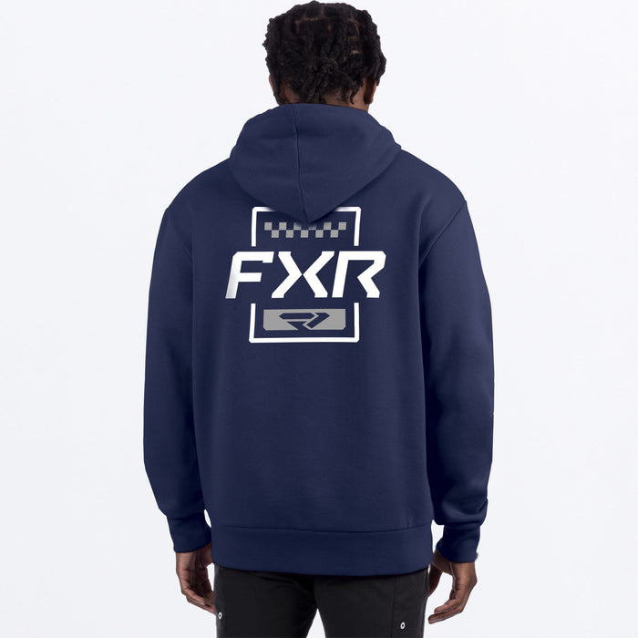 FXR MITERED COTTON PULLOVER HOODIE in Midnight/Grey