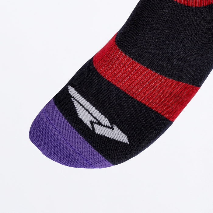 FXR RIDING SOCK (1 PAIR) SNOW 2027 in Navy/Purple/Nuke