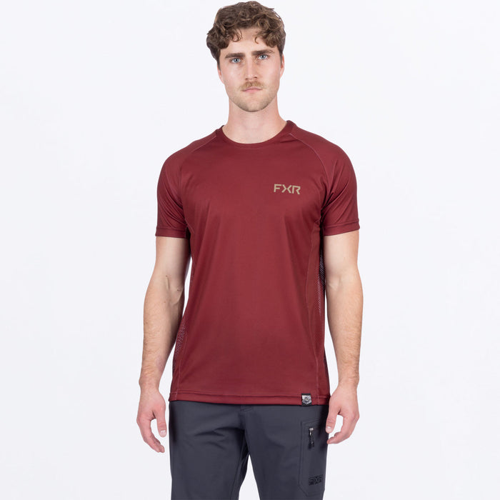 FXR ATTACK UPF T-SHIRT 2025 in Oxblood/Stone