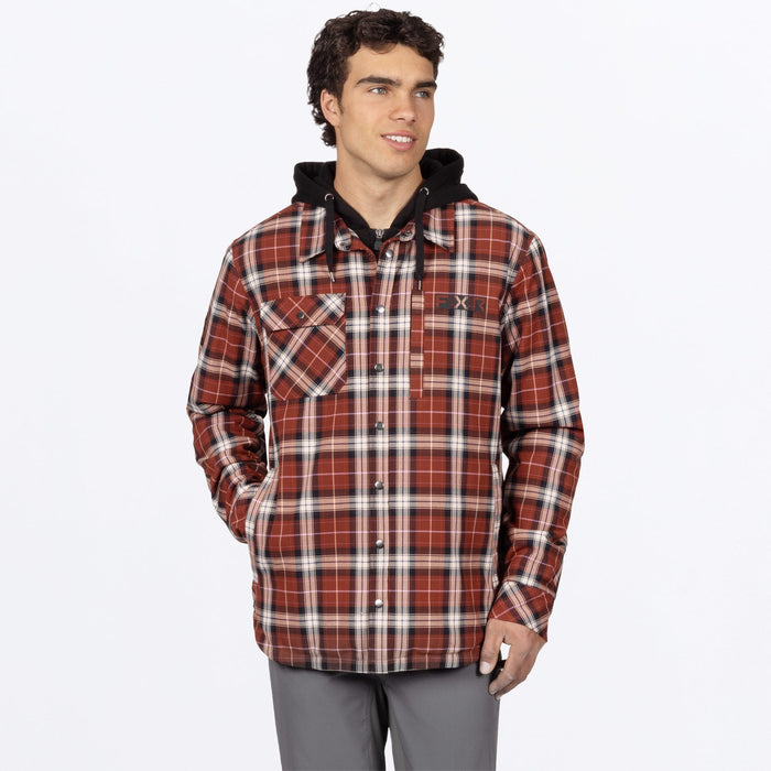 FXR INSULATED HD FLANNEL JACKET in Maroon/Navy