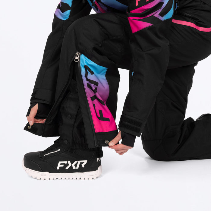 FXR Women's Cold Cross CX F.A.S.T.™ Monosuit in Black/Razz-Blue Fade