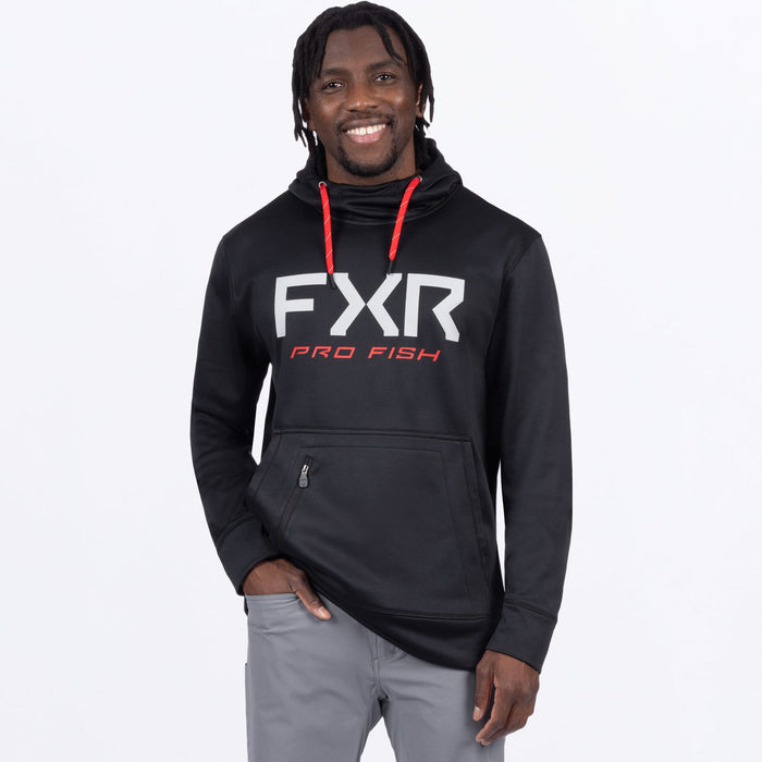 FXR PRO FISH TECH PULLOVER HOODIE 2025 in Black/Red