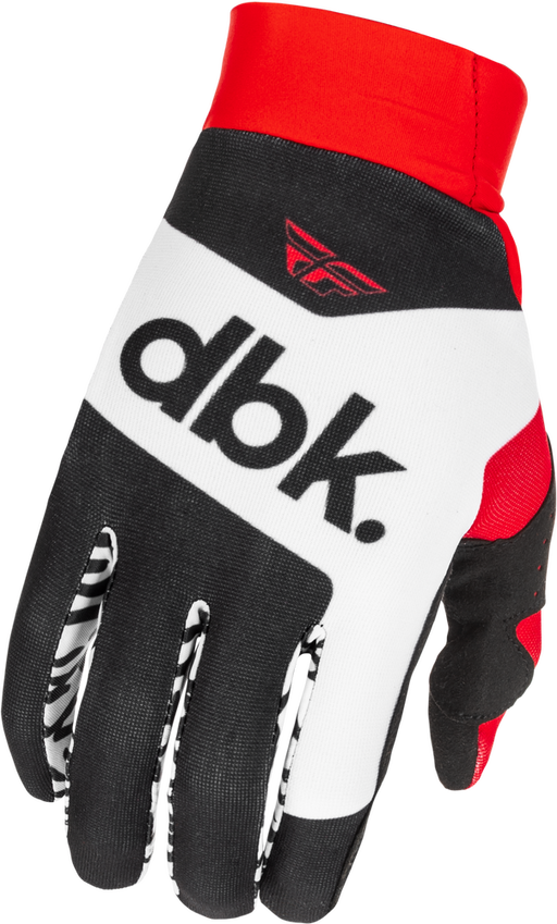 FLY RACING KINETIC PRO LITE DBK YOUTH GLOVES 2026 in Black/White/Red
