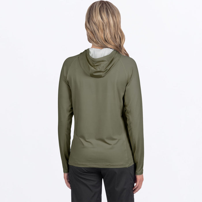 FXR ATTACK UPF WOMEN'S PULLOVER HOODIE 2025 in Moss