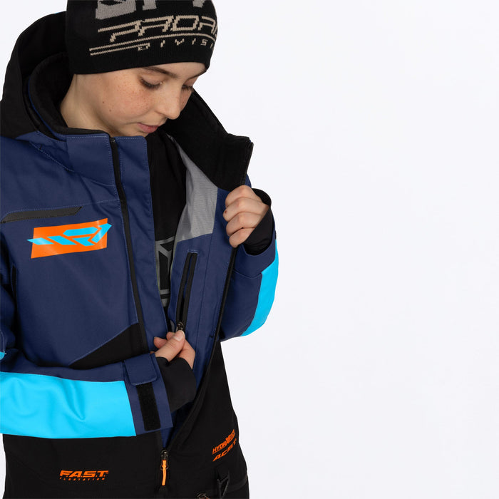 FXR Youth Vertical Monosuit in Midnight/Blue/Orange