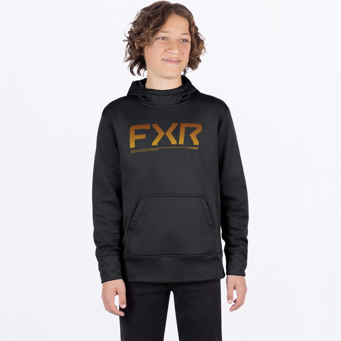 FXR YOUTH HYDROGEN TECH PULLOVER HOODIE in Black/Kash