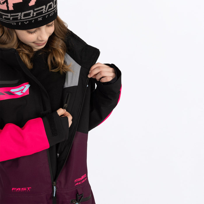 FXR Youth Vertical Monosuit in Plum/Razz/Maui
