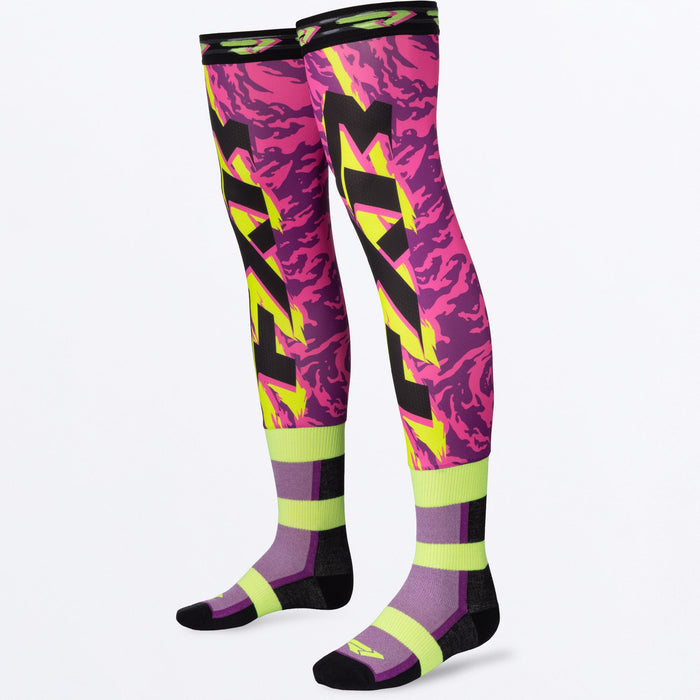 FXR RIDING SOCK (1 PAIR) SNOW 2027 in Pink/Purple/HiVis