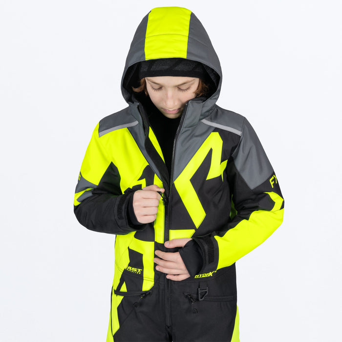 FXR YOUTH COLD CROSS CX MONOSUIT 2025 - Black/HiVis