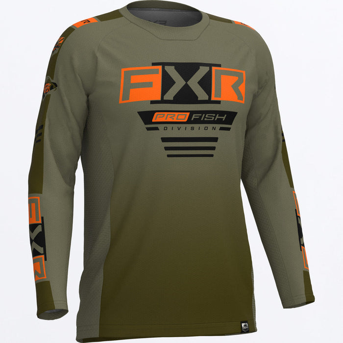 FXR  TOURNAMENT AIR UPF LONGSLEEVE 2025 in Moss/Orange