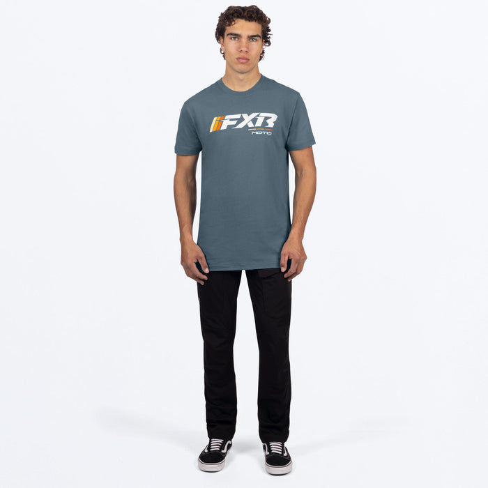 FXR MOTO PREMIUM T-SHIRT 2025 - Steel/Orange