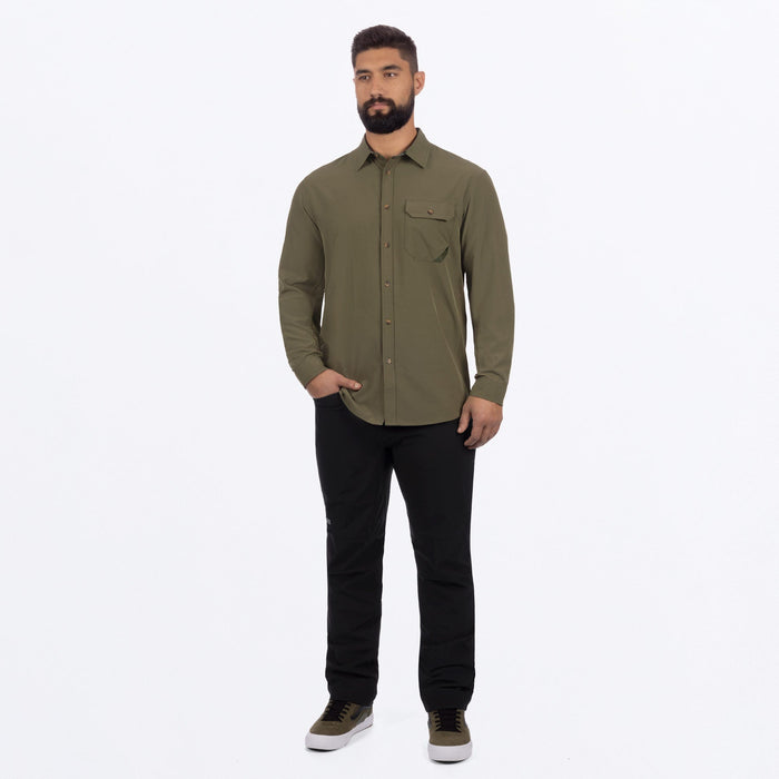 FXR BREEZE PERFORMANCE UPF LONGSLEEVE SHIRT in Moss/Army