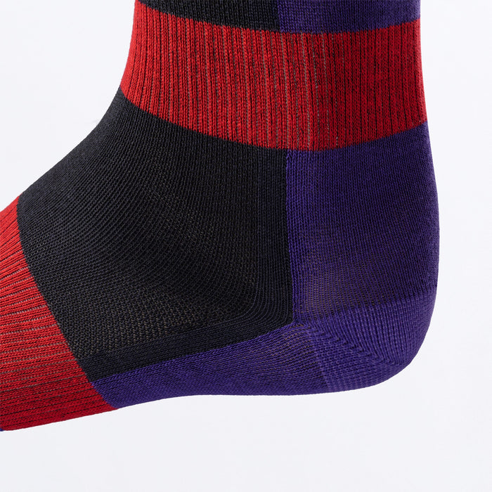 FXR RIDING SOCK (1 PAIR) SNOW 2027 in Navy/Purple/Nuke