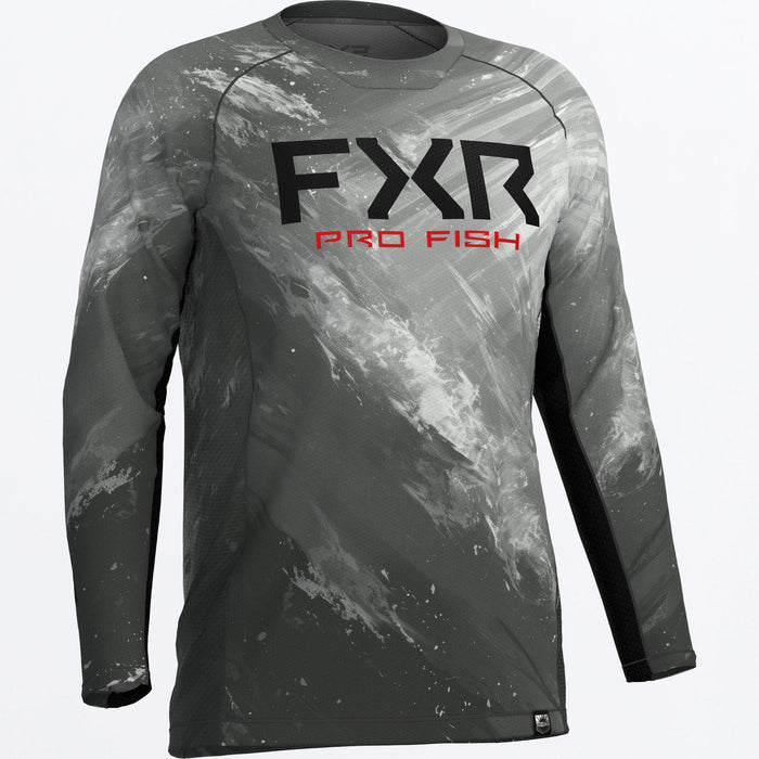 FXR  DERBY SWELL AIR UPF LONGSLEEVE 2025 in Grey/Red