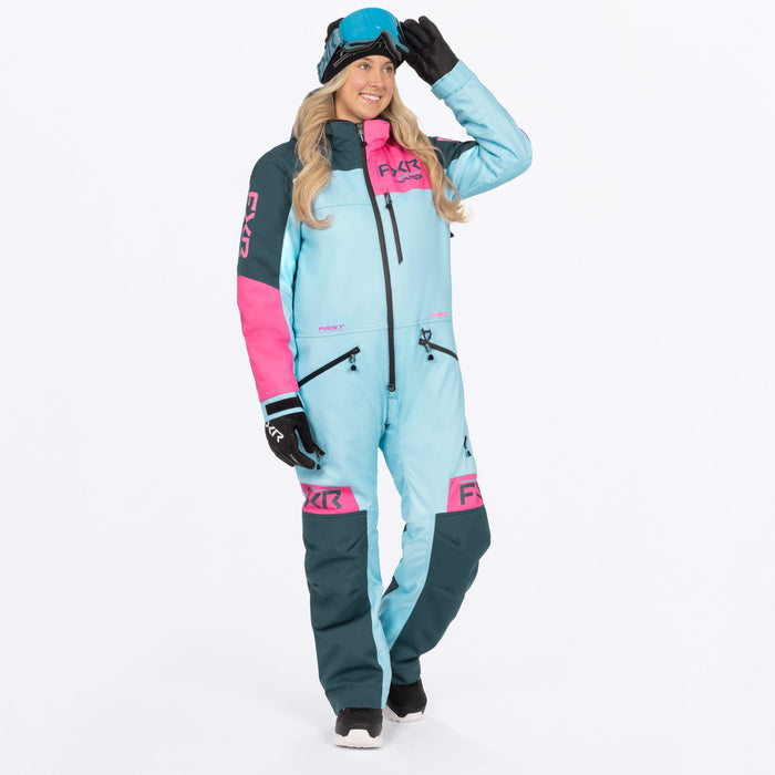 FXR Women's Revo F.A.S.T.™ Monosuit in Maui Blue/Steel/Blush