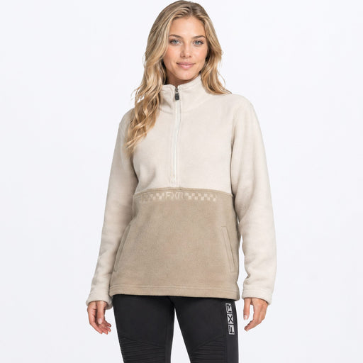 FXR WOMEN'S ASPEN 1/4 ZIP FLEECE in Sand/Stone