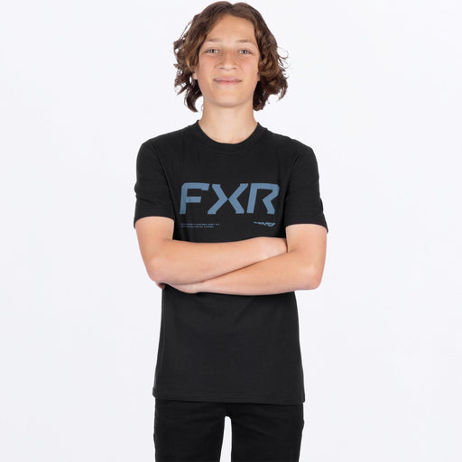 FXR YOUTH HYDROGEN PREMIUM T-SHIRT 2025 - Black/Steel