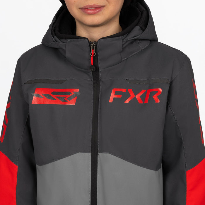 FXR Youth Vertical Monosuit in Ti/Asphalt/Red