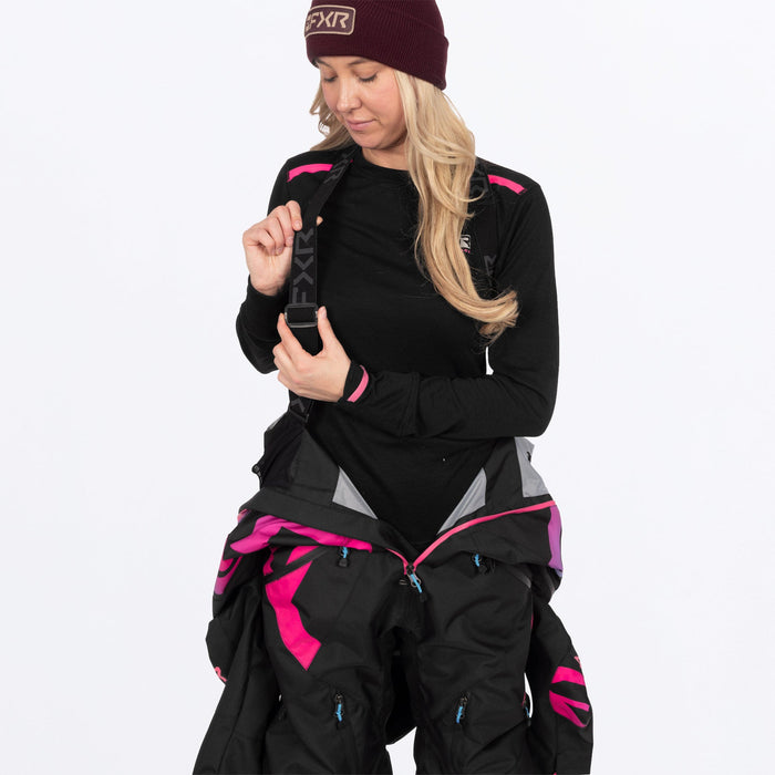 FXR Women's Cold Cross CX F.A.S.T.™ Monosuit in Black/Razz-Blue Fade