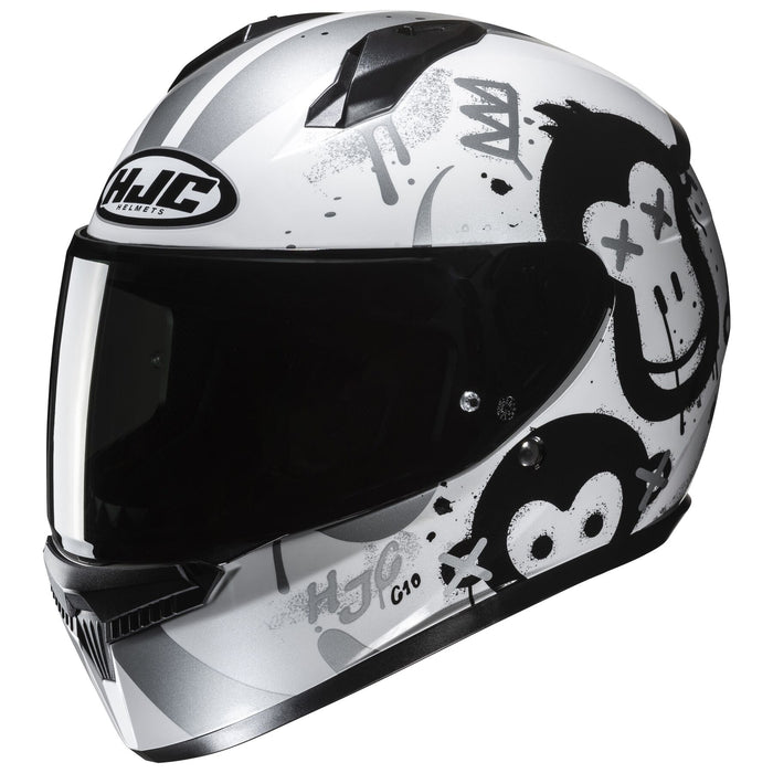 HJC C10 GETI HELMET IN Semi-flat White/Black