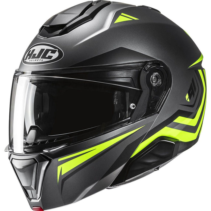 HJC i91 TRICUS HELMET 2025 IN Semi-flat Gray/Hu-Viz