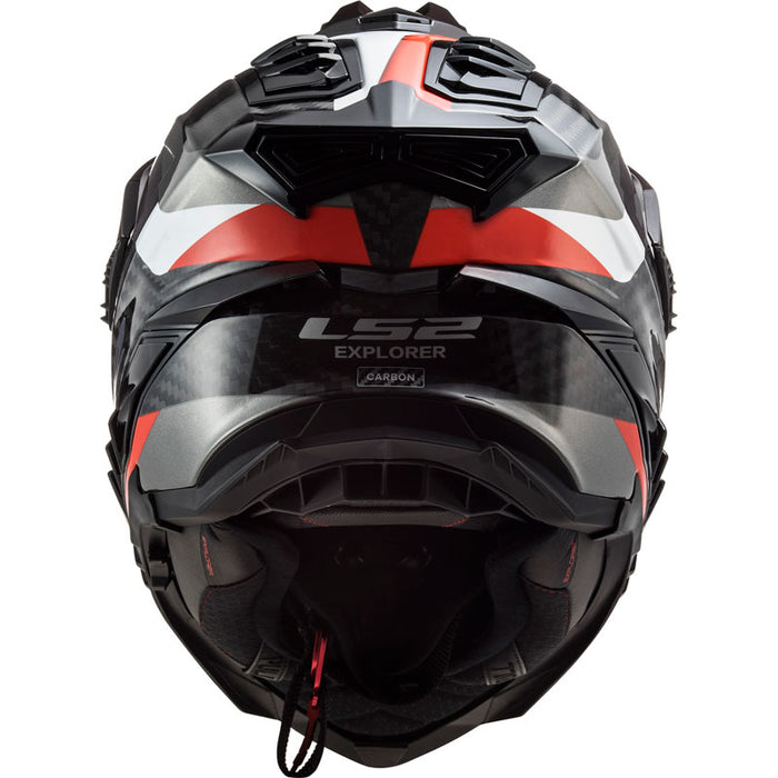 LS2 EXPLORER CARBON FRONTIER HELMET 2026 in Glossy Titanium/Red