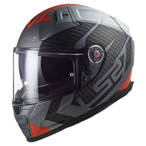 LS2 CITATION II CARBON SOLID HELMET 2026 in Titanium/Red