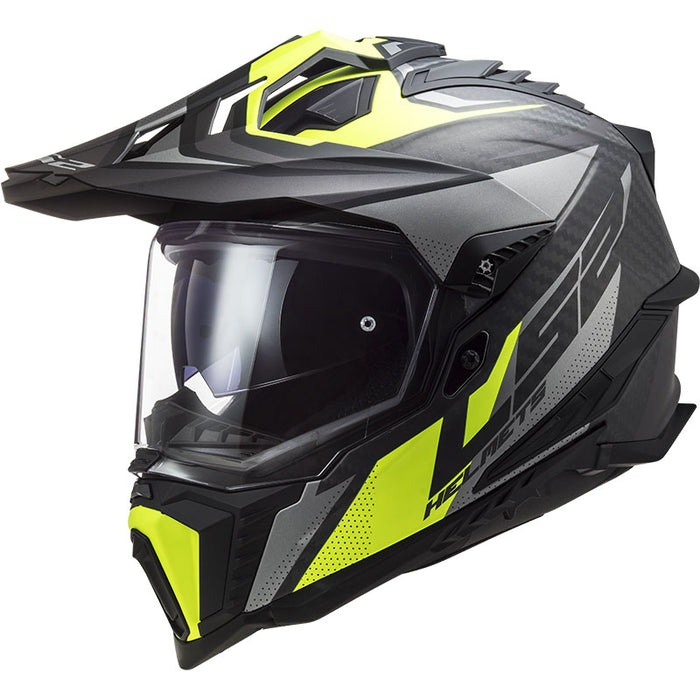 LS2 EXPLORER CARBON FOCUS HELMET 2026 in Matte Titanium/Hi-Viz