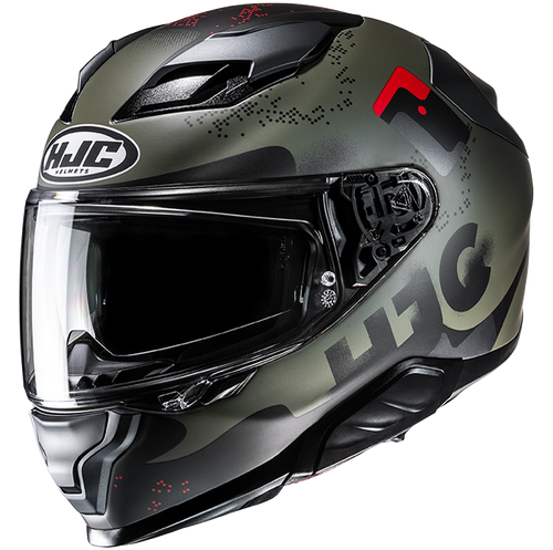 HJC F71 FACO HELMET 2026 in Semi-flat Olive/Red