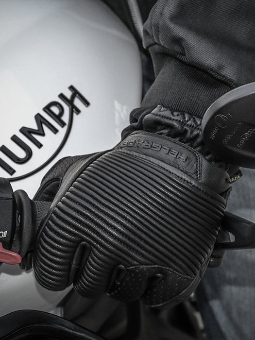 HELGRADE BRODY LEATHER GLOVES in Black