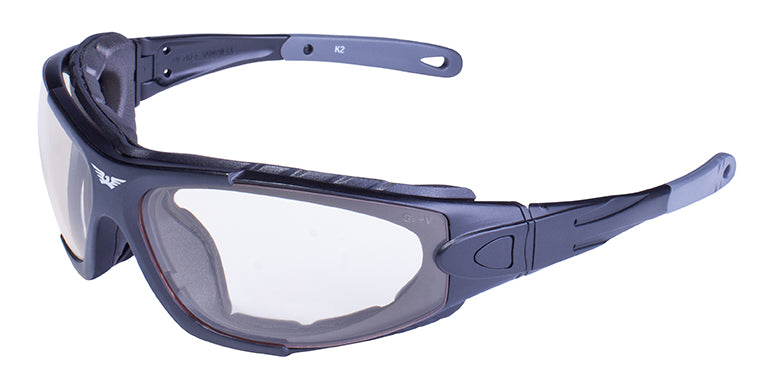 GLOBAL VISION PHOTOCHROMATIC SUNGLASSES in Shorty Matte Black - Photochromatic Lens