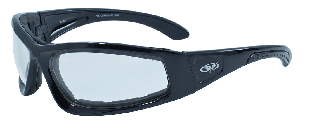 GLOBAL VISION TRIUMPHANT SUNGLASSES in Black - Clear Lens