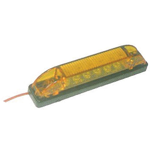 12 Volt Side Marker Light  Amber/Amber ALGM-27 4.0” X 1.0” (6 LED) /2pcs
