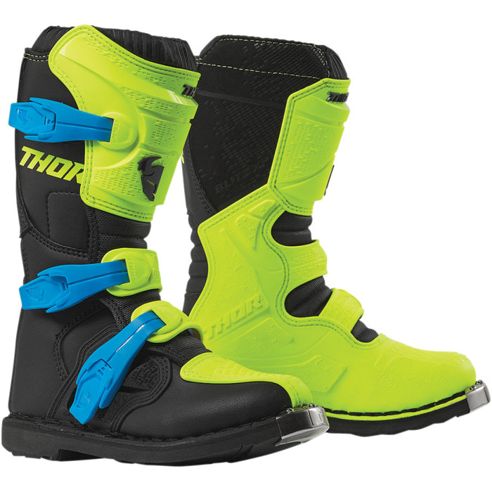 Thor Youth Blitz XP Boots in Flou Acid/Black