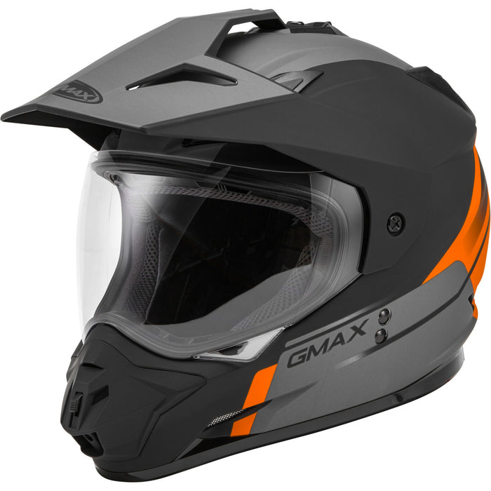 GMAX GM-11 Scud Dual Sport Helmet in Matte Black/Orange/Grey