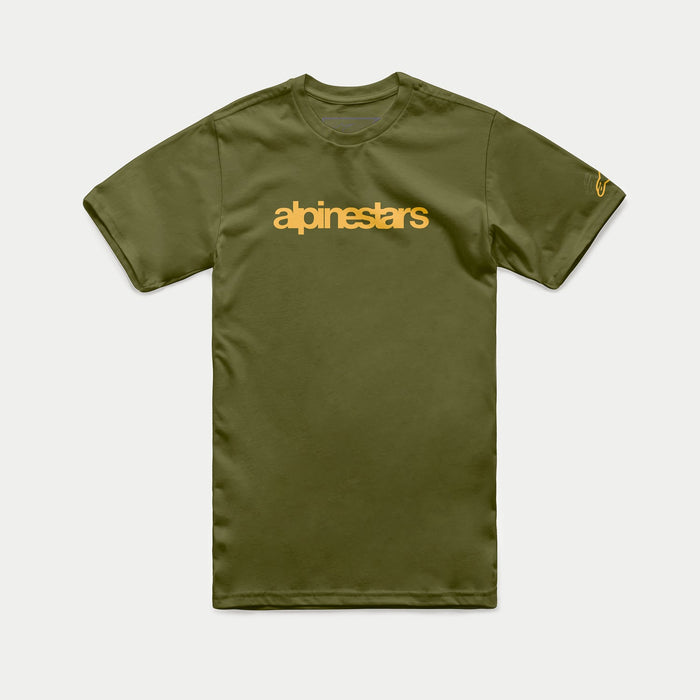 Alpinestars Heritage Logo T-shirt in Military Green/Gold