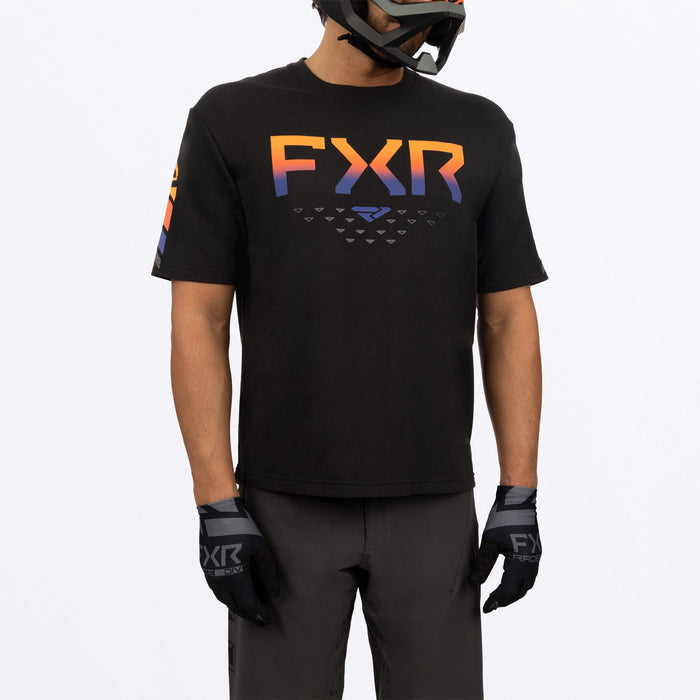 FXR Helium Tech Short Sleeve Jersey in black/anolized