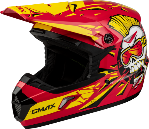 GMAX MX-46Y Unstable Youth MX Helmet in Red/Yellow