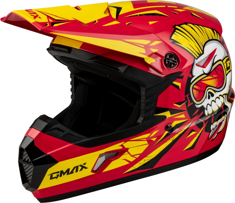 GMAX MX-46Y Unstable Youth MX Helmet in Red/Yellow