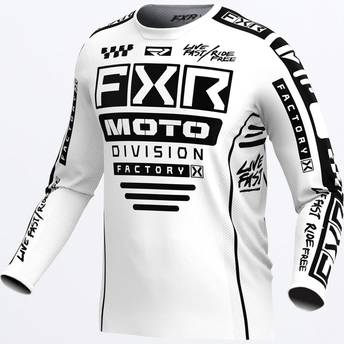 FXR Podium Gladiator MX Jersey in White/Black