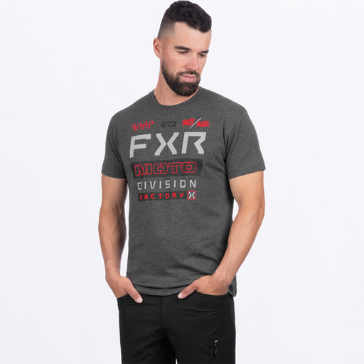FXR Gladiator Premium T-shirt in Char Heather/Red