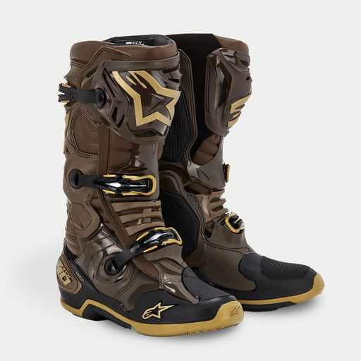 ALPINESTARS Tech 10 Boots - Squad 23 in Brown/Gold