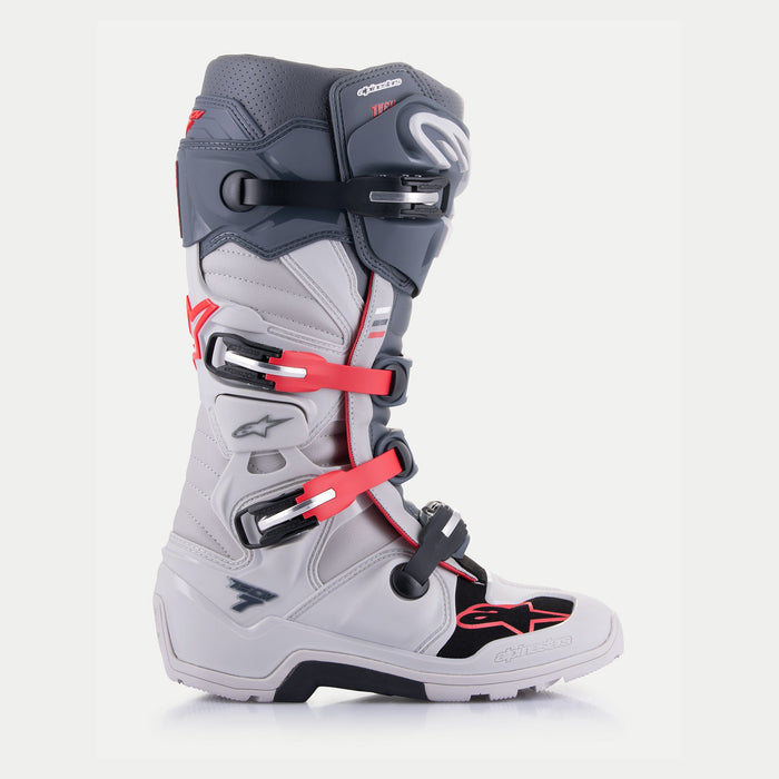 Alpinestars Tech 7 Enduro Drystar Boots in Gray/Dark Gray/Red 2023