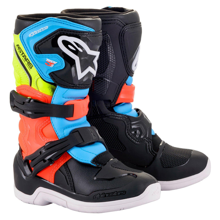 Alpinestars Tech 3S Kids Motocross/Off-Road Boots in Black/Fluo Yellow/Red 2022