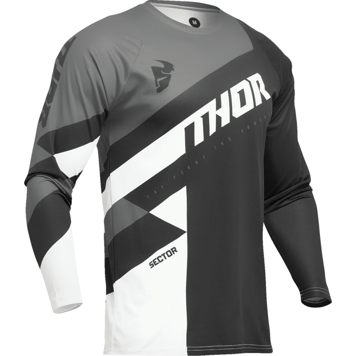 Thor Sector Checker Youth Jerseys in Black/Gray