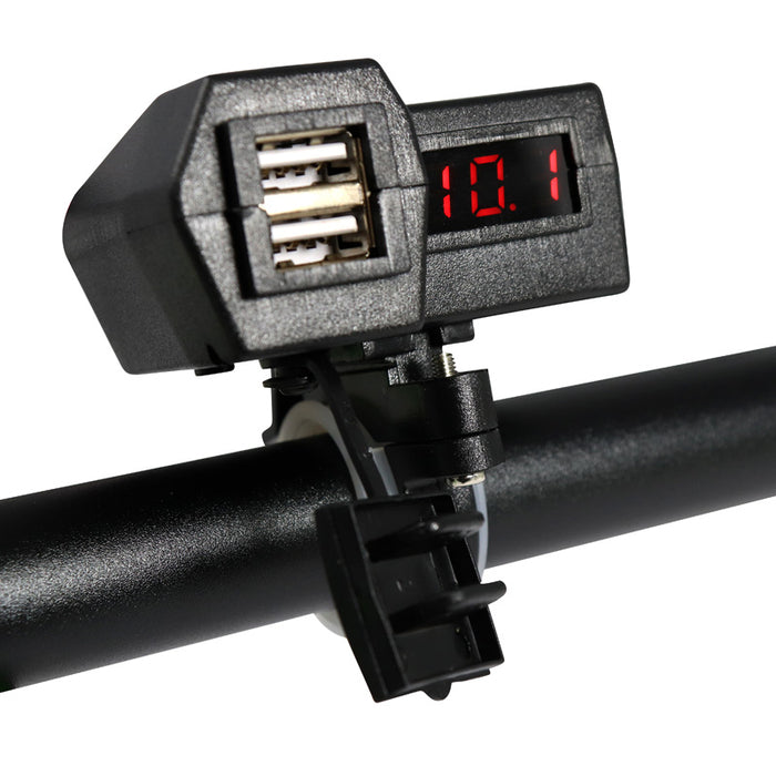 USB Charger 2x 3.1a & Voltmeter (w/on-off Switch)